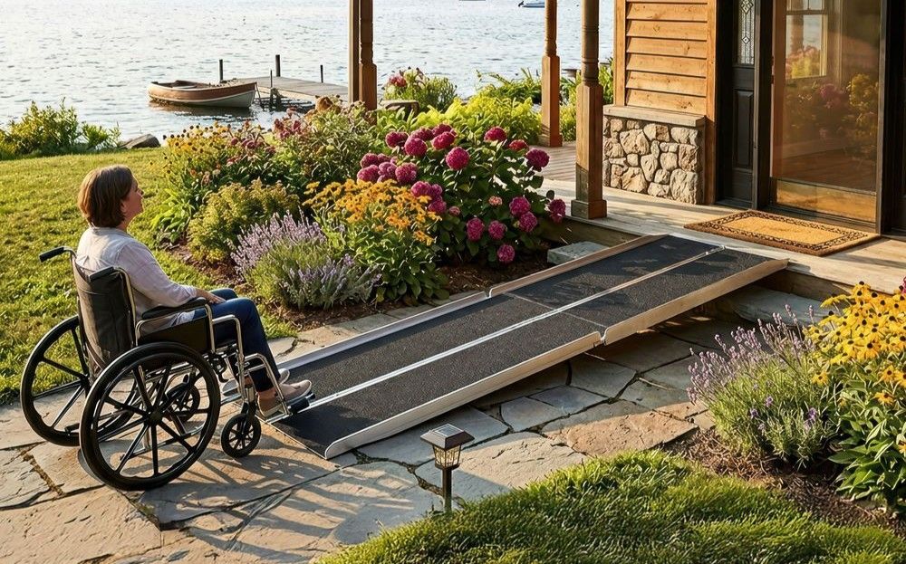 Silver Spring Aluminum Multi-Fold Grit-Coat Wheelchair Ramp