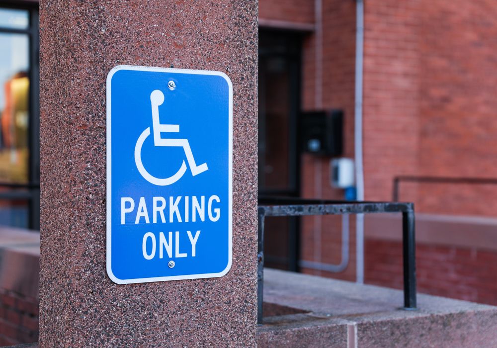 modular wheelchair ramp outside a historical building