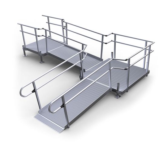6' L x 4' W EZ-ACCESS® Modular Ramps with Picketed Handrails | Mobility ...