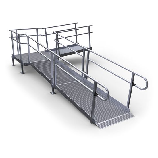 20-4490T-I Harmar Elevation 20 L-Shaped Modular Ramp with 4 Turning Platform - Installation Included