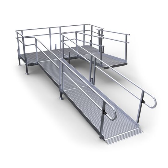 20-45SB-I Harmar Elevation 20 U-Shaped Modular Ramp with 8 Turning Platform - Installation Included