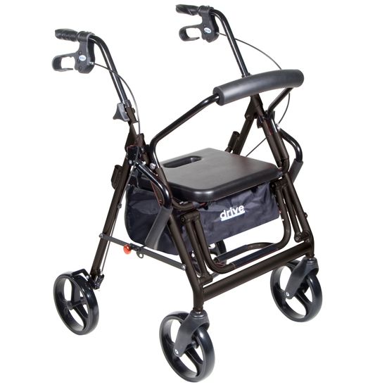 795bk Drive Medical Black Duet Dual Function Transport Wheelchair Rollator