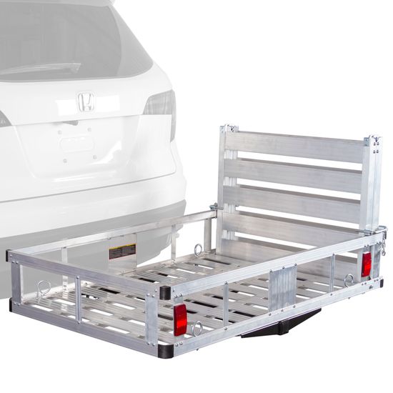 ACC500-DLX Elevate Outdoor Aluminum Basket Deluxe Cargo Carrier with Ramp - 500 lb Cap