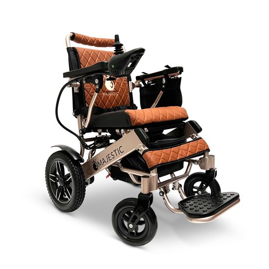 IQ8000LE-MAX-BRZ-TB ComfyGo Majestic 20AH Remote-Controlled Electric Wheelchair with 175 Seat - Bronze FrameTaba Faux Leather