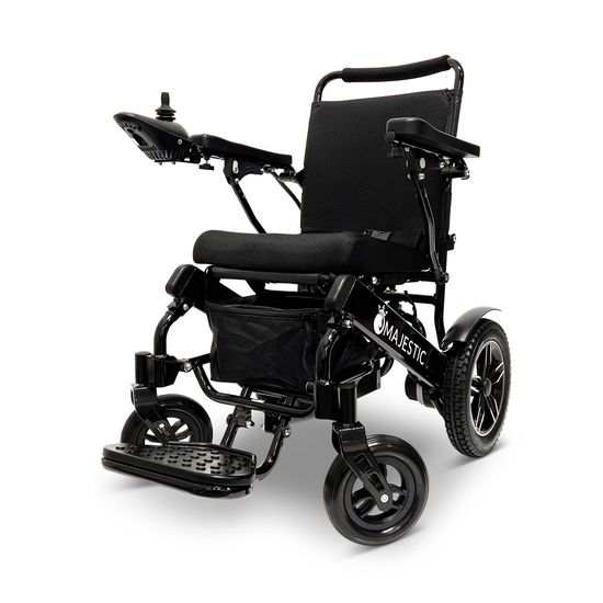 IQ8000PLUS-BLK ComfyGo Majestic 12AH Remote-Controlled Electric Wheelchair with 20 Seat - Black FrameBlack Mesh Fabric