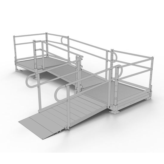 PS10L44TT 10 L x 3 W EZ-ACCESS PATHWAY L-Shaped Modular Ramp Kit w4 Platforms