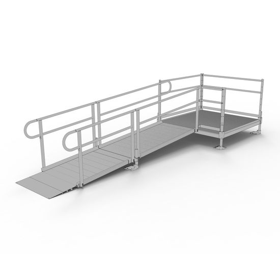 PS10S55T 10 L x 3 W EZ-ACCESS PATHWAY Straight Modular Ramp Kit w5 Top Platform