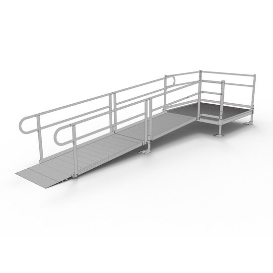 PS12S55T 12 L x 3 W EZ-ACCESS PATHWAY Straight Modular Ramp Kit w5 Top Platform