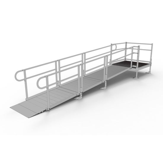 PS14S44T 14 L x 3 W EZ-ACCESS PATHWAY Straight Modular Ramp Kit w4 Top Platform