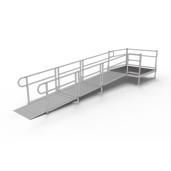 PS14S55T 14 L x 3 W EZ-ACCESS PATHWAY Straight Modular Ramp Kit w5 Top Platform