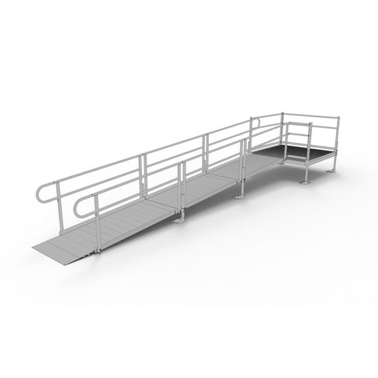 PS18S55T 18 L x 3 W EZ-ACCESS PATHWAY Straight Modular Ramp Kit w5 Top Platform