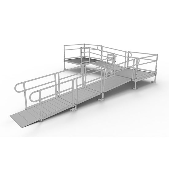 PS20L55TT 20 L x 3 W EZ-ACCESS PATHWAY L-Shaped Modular Ramp Kit w5 Platforms
