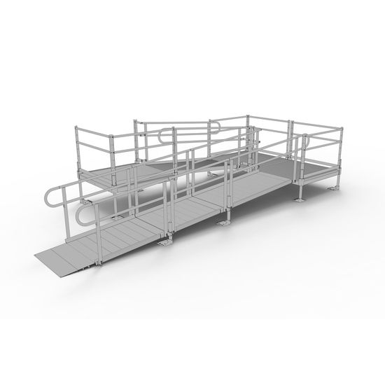PS20U44TTS 20 L x 3 W EZ-ACCESS PATHWAY U-Shaped Modular Ramp Kit w4 Platforms