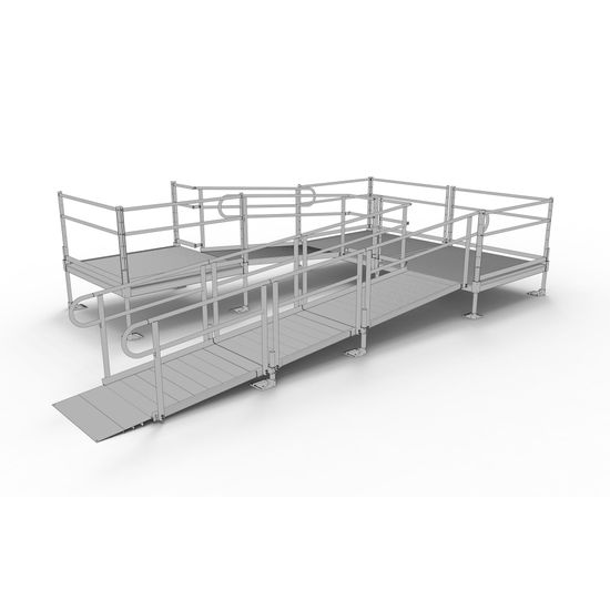 PS20U55TTS 20 L x 3 W EZ-ACCESS PATHWAY U-Shaped Modular Ramp Kit w5 Platforms