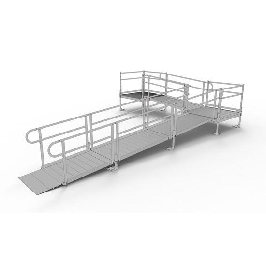 PS22L44TT 22 L x 3 W EZ-ACCESS PATHWAY L-Shaped Modular Ramp Kit w4 Platforms