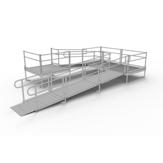PS22U55TTS 22 L x 3 W EZ-ACCESS PATHWAY U-Shaped Modular Ramp Kit w5 Platforms