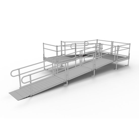 PS24U44TTS 24 L x 3 W EZ-ACCESS PATHWAY U-Shaped Modular Ramp Kit w4 Platforms