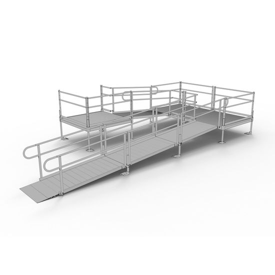 PS24U55TTS 24 L x 3 W EZ-ACCESS PATHWAY U-Shaped Modular Ramp Kit w5 Platforms