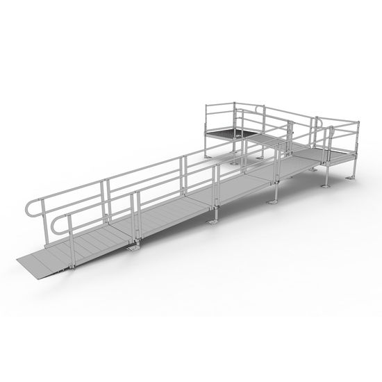 PS28L44TT 28 L x 3 W EZ-ACCESS PATHWAY L-Shaped Modular Ramp Kit w4 Platforms
