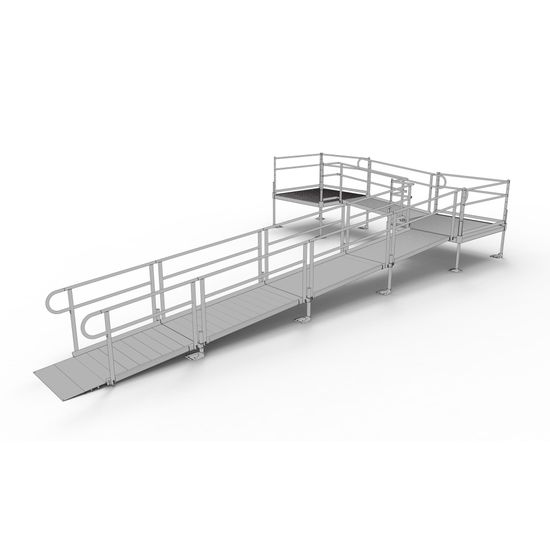 PS28L55TT 28 L x 3 W EZ-ACCESS PATHWAY L-Shaped Modular Ramp Kit w5 Platforms