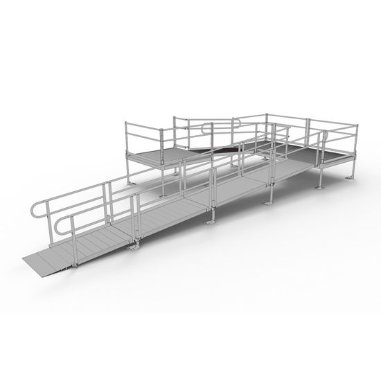 PS28U55TTS 28 L x 3 W EZ-ACCESS PATHWAY U-Shaped Modular Ramp Kit w5 Platforms
