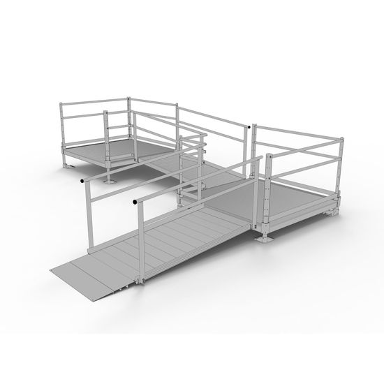 SSS12L55TT Silver Spring Clearway 12 L-Shaped Modular Ramp with 5 Platform and Turn