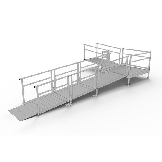 SSS20L55T Silver Spring Clearway 20 L-Shaped Modular Ramp with 5 Turn Platform
