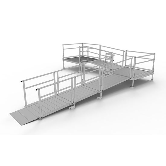 SSS21L55TT Silver Spring Clearway 21 L-Shaped Modular Ramp with 5 Platform and Turn