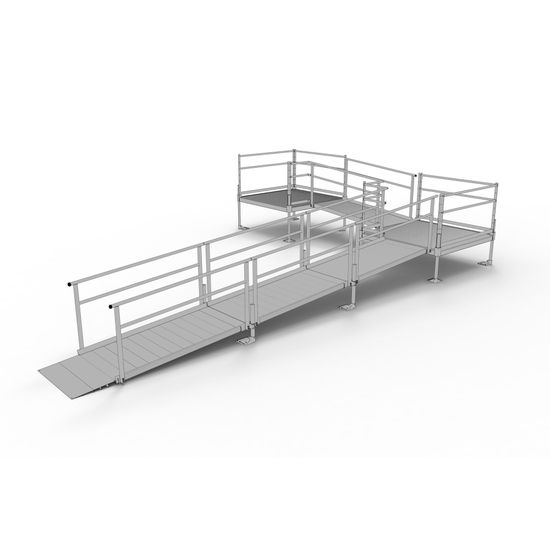 SSS24L55TT Silver Spring Clearway 24 L-Shaped Modular Ramp with 5 Platform and Turn
