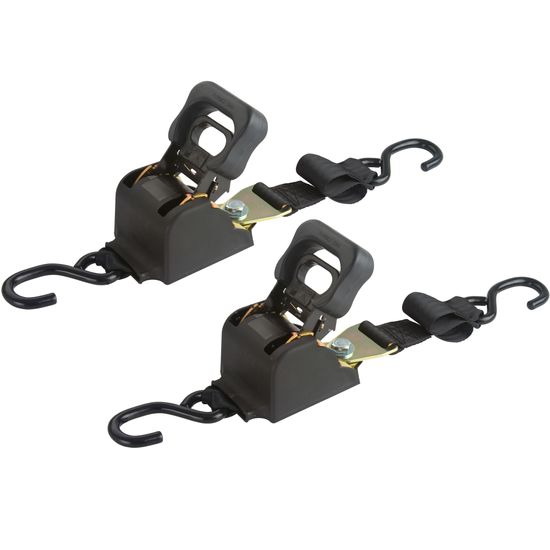 Strap-Retractable-2-2 6 Retractable Ratcheting Tie-Down Strap with S-Hook Ends Package of 2