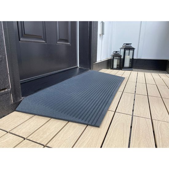 THRBE-150-SG 14 L x 40 W x 15 H EZ-ACCESS TRANSITIONS Rubber Modular Threshold Ramp - Storm Gray