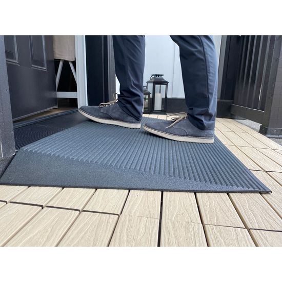 THRBE-250-SG 25 L x 43 W x 25 H EZ-ACCESS TRANSITIONS Rubber Portable Threshold Ramp - Storm Gray