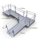10-44552TP-I Harmar Elevation 10 Side-Entry L-Shaped Modular Ramp with 4 Top Platform - Installation Included 1