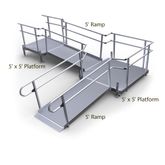 10-55ST-I Harmar Elevation 10 L-Shaped Modular Ramp with 5 Top Platform - Installation Included 1