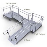 12-552TP-I Harmar Elevation 12 Side-Entry L-Shaped Modular Ramp with 5 Top Platform - Installation Included 1