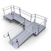13-44552TP-I Harmar Elevation 13 Side-Entry L-Shaped Modular Ramp with 4 Top Platform - Installation Included