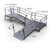 14-552TP-I Harmar Elevation 14 Side-Entry L-Shaped Modular Ramp with 5 Top Platform - Installation Included 1