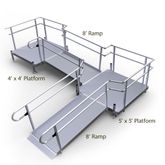 16-44552TP-I Harmar Elevation 16 Side-Entry L-Shaped Modular Ramp with 4 Top Platform - Installation Included 1