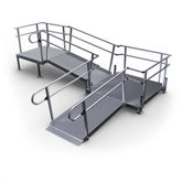 16-552TP-I Harmar Elevation 16 Side-Entry L-Shaped Modular Ramp with 5 Top Platform - Installation Included