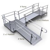 16-55ST-I Harmar Elevation 16 L-Shaped Modular Ramp with 5 Top Platform - Installation Included 1