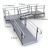 17-55ST-I Harmar Elevation 17 L-Shaped Modular Ramp with 5 Top Platform - Installation Included 1