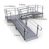 18-44552TP Harmar Elevation 18 Side-Entry L-Shaped Modular Ramp with 4 Top Platform 1