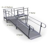 19-4490T-I Harmar Elevation 19 L-Shaped Modular Ramp with 4 Turning Platform - Installation Included 1