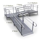 20-552TP-I Harmar Elevation 20 Side-Entry L-Shaped Modular Ramp with 5 Top Platform - Installation Included 1