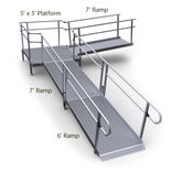 20-5590T-I Harmar Elevation 20 L-Shaped Modular Ramp with 5 Turning Platform - Installation Included 1