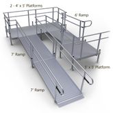 20-55TSB45-I Harmar Elevation 20 Side-Entry U-Shaped Modular Ramp with 5 Top Platform 8 Turning Platform - Installation Included 1