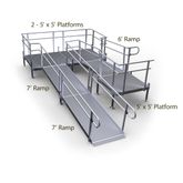 20-55TSB55 Harmar Elevation 20 Side-Entry U-Shaped Modular Ramp with 5 Top Platform 10 Turning Platform 1