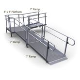 21-4490T-I Harmar Elevation 21 L-Shaped Modular Ramp with 4 Turning Platform - Installation Included 1
