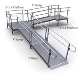 21-55ST-I Harmar Elevation 21 L-Shaped Modular Ramp with 5 Top Platform - Installation Included 1