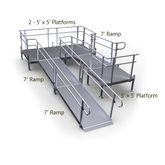 21-55TSB55-I Harmar Elevation 21 Side-Entry U-Shaped Modular Ramp with 5 Top Platform 10 Turning Platform - Installation Included 1